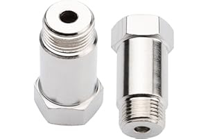 Konuooer Lambdasonde Adapter Auto Lambda sensor spacer für M18x1,5mm O2 Spacer Universal Lambdasonde Spacer Auspuffanlage Silber（2 Stück）