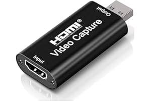 EXTENUATING THREADS 4K HDMI Video Capture Card, Cam Link Card Game Capture Card Audio Capture Adapter HDMI to USB 2.0 Record Capture Device for Streaming, Live Broadcasting, Video Conference, Teaching, Gaming (Black)