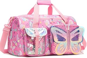 HTGROCE Borsa Sport Bambina- Borsone da Viaggio con Scomparto per Scarpe Borsa Danza Bambina