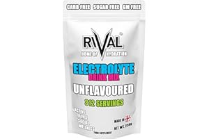 RIVAL SPORTS FUEL 312 Servings Electrolyte Powder 250g Unflavoured add to Flavour Drink of Your Choice, Sugar Free, Zero Sweetener, Vegan, Keto Friendly, Snake Diet Fasting Salts - Made in The UK Scoop Included