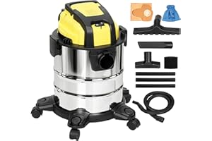 HOMCOM 3-in-1 Wet and Dry Vacuum Cleaner, 1200W Wet & Dry Vacuum Cleaner with Blowing Mode, 20L Stainless Steel Tank, Triple Filters, Crevice Nozzle for Workshop, Home, Carpet, Car Cleaning, Yellow