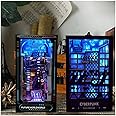 Ahilmrn Book Nook Cyberpunk Style Hand 3D Dimensional Book Stand Model Ornaments Unzip Blue Cool Miniature Book Nook Shelf Insert