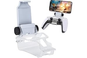 DLseego PS5 Controller Phone Mount Clip, Supporto Clip di Gioco Controller Clip di Fissaggio Supporto Del Telefono Cellulare per Gamepad PS5 DualSense-Bianco