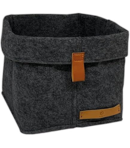Panier De Rangement En Feutre N8WERK - 35x25x25 Cm - Pliable Et Solide - Idéal Pour Bois, Jouets Et Magazines