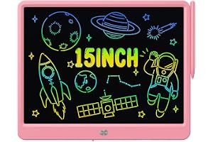 proffisy LCD Writing Tablet 15 Inches Colorful Screen Drawing Pad, E-Writing and Scribbler Boards for Kids, Electronic Educational Learning Toys for 3-12 Year Old Girls (Pink)