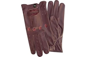 GÉNÉRIQUE Homme en Gants Cuir Conduire Gants Style Haute Qualité en Bordeaux