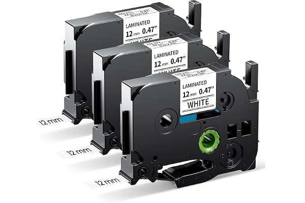 MarkField 3x TZ-231 Noir sur Blanc Ruban Compatible avec Brother P-touch Cassette TZe-231 TZ 12mm 0.47 laminées, pour Ptouch PT-H75 H105 H108 H200 H100LB 900 1000 1005 1010 1280 D210 D400 Cube
