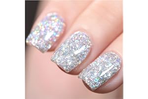 GAOY Smalto Gel Glitterato per Unghie, 16ml Argento Scintillante, Diamante Brillante UV per Nail Art, Manicure Fai Da Te, Colore 1350, Milky Way