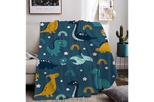 HZVRTN Coperta in morbida microfibra per bambini, motivo: dinosauri, con dinosauri, 130 x 150 cm