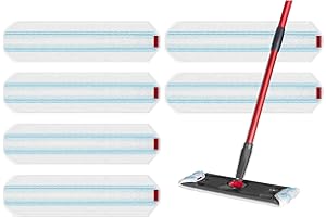 FENKABS 6 Stück Ersatzbezug für Vileda H2PrO Bodenwischer, Mikrofaser Wischpads Ersatz für O-Cedar H2prO Flacher, Super Reinigungskraft, Maschinenwaschbar und Wiederverwendbar