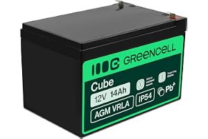 Green Cell AGM 12 V 14 Ah batteri VRLA blybatteri blybatteri ersättningsbatteri gelbatteri cykelsäkert obemannade leksaker | elektrisk leksak | larm | nödström