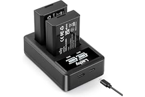 Lachy 2-Pack LP-E10 Batería 1200mAh Cargador Dual para Canon EOS Rebel T3 T5 T6 T7 T100 Kiss X50 X70 X80 X90 1100D 1200D 1300D 1500D 4000D Cámaras