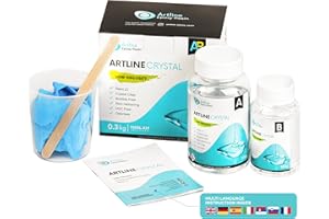 ARTLINE EPOXY RESIN Kit de Resina Epoxi Transparente para Principiantes y Artesanos, Relación 2:1 - Perfecto para madera, joyería, mesas de río, imprimación y fabricación de moldes (Baja viscosidad, 0.3 kg)