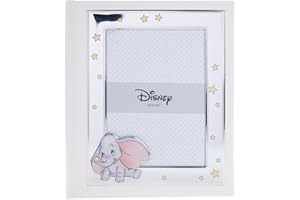 VALENTI & CO. Disney Baby – Dumbo – Álbum de fotos infantil con marco de plata para regalo bautizo recién nacido o cumpleaños niños
