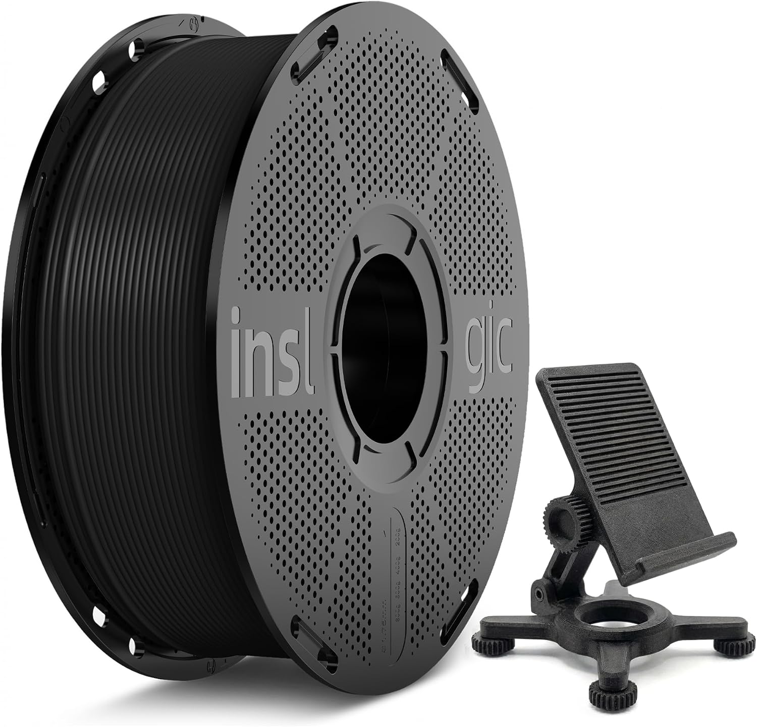 Inslogic Préchauffé Mat PETG Pro 1,75mm, Haute Vitesse 50-600mm/s PETG Filament Imprimante 3D ±0,02mm, Résistance Renforcée, 1kg Bobine, Compatible avec la plupart des imprimantes 3D FDM(Noir)