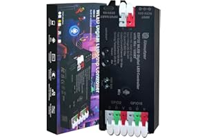 IUMUTZER Kompakter WLED Controller mit Mikrofon, ESP32 DC 5V-24V für Adressierbarer LED Streifen Digital RGB IC WS2811 WS2812B SK6812 WS2815 (WLED Controller USB-C)