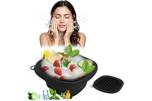 VBVARV Face Bowl for Ice, Quick Cooling Foldable Silicone Wash Basin with Built-in Ice Tray, Ice Tray for Home Ice Water Facials, Facial Ice Bath Kit, Ice Water Face Cold Plunge