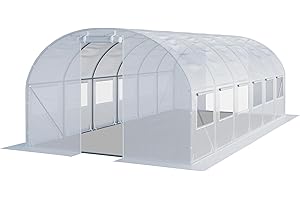 TOOLPORT Foliengewächshaus Gewächshaus 3x6m stabil & langlebig mit Fenster - reißfeste PE Plane 180g/m² weiß transparent