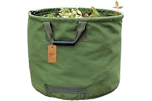 IVYH Sacco da Giardino 125L Resistenti con Manici, Sacchetto Foglie Verdi con Tessuto Militare Canvas (H45.7 cm, D55.8 cm)