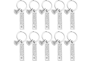 ATBUSS 10pcs Portachiavi Gratitudine, Portachiavi in ​​acciaio inossidabile, Portachiavi di buona fortuna, Regali di addio, Regali personalizzati, Buono per il Ringraziamento, Natale, Laurea, Pensionamento