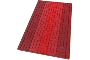 emmevi Tappeto Cucina Bordato Assorbente Tessitura 3D Varie Misure E Colori Multiuso Bagno Camera Corridoio 100% Made in Italy mod.MIA 57X145 BORDEAUX