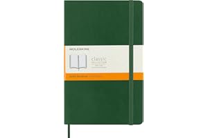 Moleskine Classic Notebook, Taccuino a Righe, Copertina Morbida e Chiusura ad Elastico, Formato Large 13 x 21 cm, Colore Verde Mirto, 192 Pagine