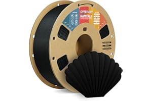 OVERTURE Matte PLA Filament 1.75mm, Easy to Print, PLA Matte 3D Printer Filament 1kg (2.2lbs), Cardboard Spool, Accuracy ± 0.02mm (Matte Black)