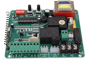 TOPIKY Tablero de Control del Motor de Puerta Corredera, Placa de Circuito del Motor de Puerta Eléctrica, con Indicación LED Control Remoto Diseño de Seguridad de Protección de Tiempo