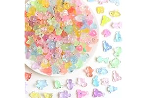 FILOEEX 150 Pcs Luminous Mini Resin Animals Kit, Glow in The Dark Mini Mixed Animals Tiny Resin Animal Figurines Ducks Turtles for Micro Landscape Fairy Garden Bonsai Decor DIY Crafts Decorations