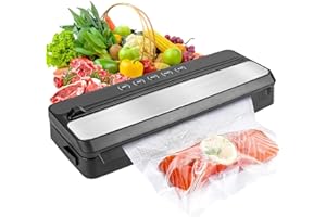 HoYLluDLL Vaccine Sealant Sigillatrice sottovuoto professionale per alimenti, sigillatrice sottovuoto per alimenti con modalità per alimenti secchi e umidi resistente - Nero 8829