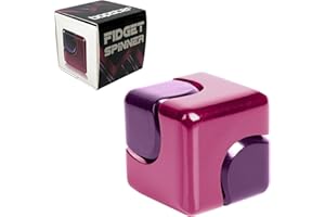BOPSTER Fidget Spinner Fidget Cube Anodised Metal Hand Spinner Desk Toys Sensory Toys Stress And Anxiety Relief For Children and Adults ADHD ADD Autism - Pink/Purple