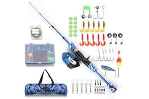 doorslay Kids Fishing Rod and Reel Combo Full Kit 1.2m/1.5m Telescopic Kids Fishing Pole with Spincast Reel and Hooks Lures Swivels Carry Bag, Fishing Pole Fishing Gear for Kids Boys Girls