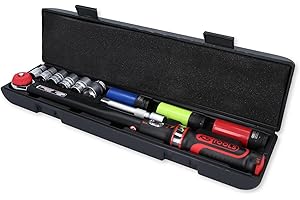 KS Tools Einsteck Drehmomentschlüssel 1/2" ERGOTORQUEprecision 516.2400 I Satz 11-tlg. I 20-200 Nm I Mit Doppelskala in Nm und lbf•ft I Präzisions Schraubenschlüssel