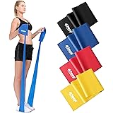 Banda Elastica [Singola o Set di 4 Fasce] | 1,2m/2m Elastici Fitness per Fisioterapia ed Esercizio | Bande di Resistenza | Ba