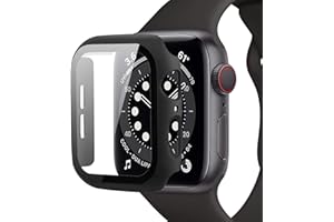 Miimall kompatybilny z Apple Watch Series 6/5/4/SE 40 mm PC osłona ekranu z hartowanego szkła, [pełna okładka] Antyzadrapaniowe etui ochronne iWatch 6/5/4/SE 40 mm - czarne
