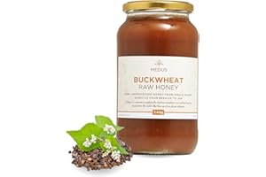 Earthbreath Buckwheat Raw Honey 1.4kg - Pure, Dark, Unpasteurised, Unfiltered and Natural Honey - Natural Healthy Sweetener for Cooking, Tea, Coffee, Milk, Juice, Hot and Cold Drinks