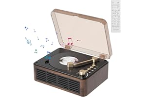 KOVCDVI Lettore CD Bluetooth retrò Lettore CD con altoparlanti Lettori CD Supporto Riproduzione USB e AUX con telecomando Copertura antipolvere