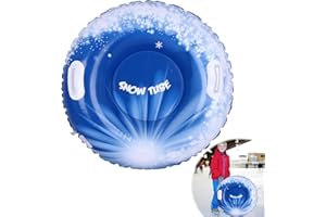 FADCAER Tube à Neige Gonflable pour Luge - 90 cm - Robuste avec 2 Poignées pour Enfants et Adultes - Famille - Patinage d'Hiver - Ski - Plein Air