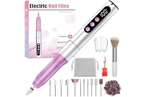 Oukzon Fresa per Unghie Professionale, 35000 Giri Lima per Unghie Elettrica Senze Fili, 13 in 1 Fresa Unghie con Display LCD, 5 Velocità Regolabile, Ricaricabile Kit Unghie Manicure e Pedicure