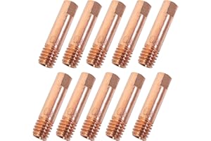 ZFKXGS 10PCS MB15AK Accessoires de Soudage 0,8MM Pièces d'usure Pointe de Contact Buses de Soudage 0.030" Torche de Soudage Embout de Contact M6x24mm Accessoires pour Poste à souder MIG MAG AK15 MB15