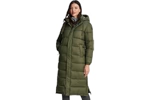 TOG24 Cautley Womens Long Padded Jacket, Chunky Quilted Hooded Coat, Wind Resistant & Warm Womens Coat With Insulated Filling. Made With A 2 Way Zip Opening & With A Hood