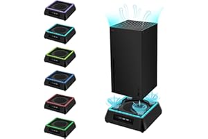 Mcbazel Xbox Series X Support de Refroidissement avec Lumière RVB/Fonction de Refroidissement Réglable/Indicateur LED/Ports USB 3.0/USB 2.0 pour Xbox Série X