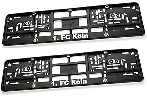 1. FC KÖLN FC COLOGNE 1. FC Köln Kennzeichenhalter/Nummernschildhalter/Kennzeichenverstärker Logo 2er Set - Plus gratis Aufkleber Forever Köln