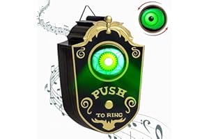 XUJAIOLQP Campanello per Halloween con Un Occhio Unico Animato, con Suoni Spettrali, Evento di Dolcetto o Dolcetto per Bambini, Feste di Halloween e Oggetti di Scena della Casa Stregata (Nero)