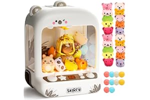 Skirfy gripande maskin barn med LED-ljus, ljud och 30 minifigurer, elektronisk godismaskin med prisutgåva, arkad greppmaskin