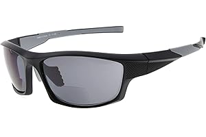 ‎EYEKEPPER Eyekepper TR90 Sport Bifokale Sonnenbrille Baseball Laufen Angeln Fahren Golf Softball Wandern Leser (Schwarzer Rahmen Grauer Tempel, 1.75)