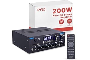 PYLE Bluetooth HD Home Audio Amplifier Receiver Stereo 300W Dual Channel Sound Audio System, MP3, USB, SD, AUX, RCA, MIC, Headphone, FM, LED, Reverb Delay, for Home Theater Speakers, Studio - PDA99BU