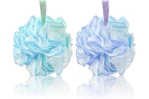 INSPUTOL 2er-Pack große Duschschwämme, 75 g weiche Netz-Badeschwämme für sanftes Peeling, Körperpeeling für Damen und Herren (Kombination 1)