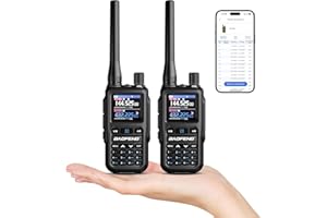 Baofeng GT-5R Mini Radio portátil de 5W de Doble Banda, Walkie Talkie UHF VHF Compacto con programación vía App BT, 999 Canales, Doble PTT, Carga USB-C, Receptor Airband/FM, Linterna, Pack de 2