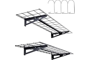 VEVOR Garage Storage Shelving, 2 Pack, 4 x 1 ft Heavy Duty Garage Shelves Wall Mounted, 400 lbs Load Capacity(Total) Garage Storage Rack Floating Shelves, Suitable for Shop, Shed, Garage Storage